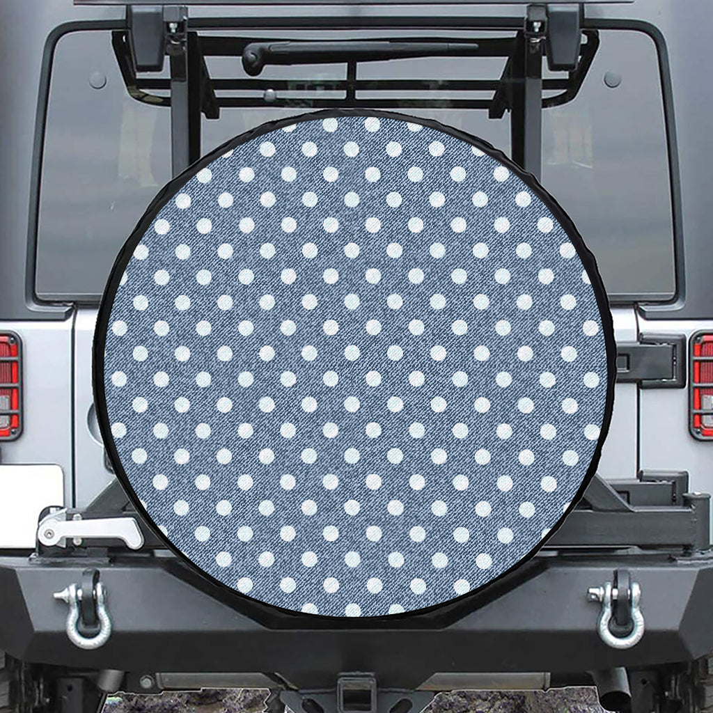 Polka Dot Denim Jeans Pattern Print Tire Cover