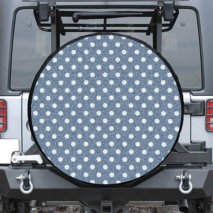 Polka Dot Denim Jeans Pattern Print Tire Cover
