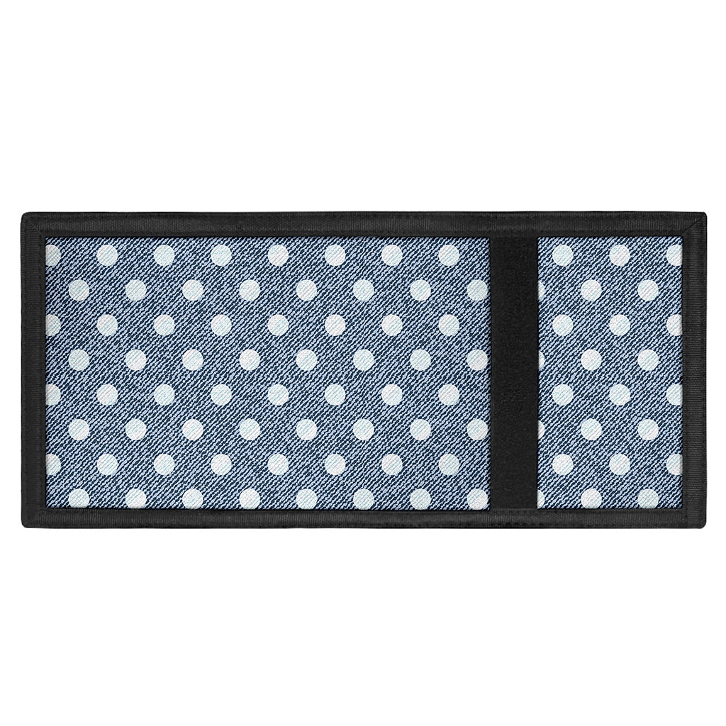 Polka Dot Denim Jeans Pattern Print Trifold Wallet