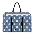 Polka Dot Denim Jeans Pattern Print Utility Tote Bag