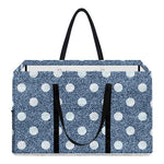 Polka Dot Denim Jeans Pattern Print Utility Tote Bag
