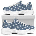 Polka Dot Denim Jeans Pattern Print White Chunky Shoes
