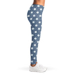 Polka Dot Denim Jeans Pattern Print Women's Leggings
