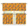 Polka Dot Dragonfly Pattern Print 3 Piece Kitchen Curtains