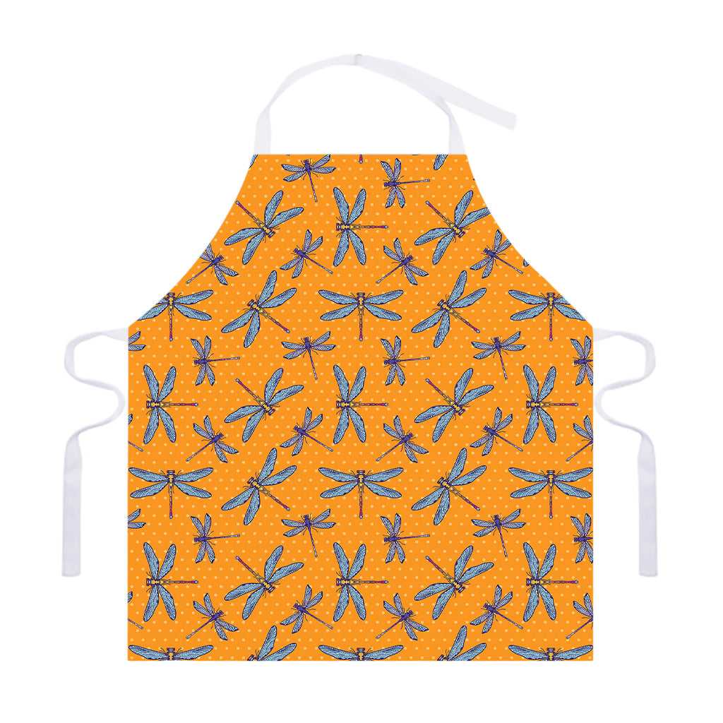 Polka Dot Dragonfly Pattern Print Adjustable Apron