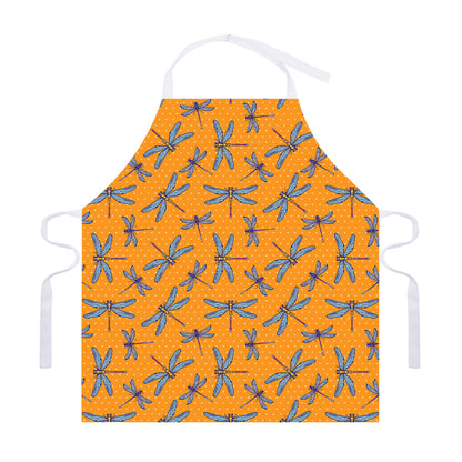 Polka Dot Dragonfly Pattern Print Adjustable Apron