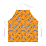 Polka Dot Dragonfly Pattern Print Adjustable Apron