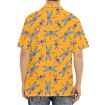 Polka Dot Dragonfly Pattern Print Aloha Shirt