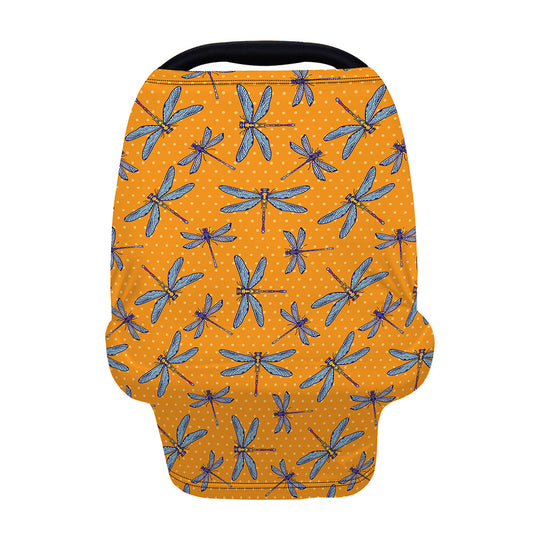 Polka Dot Dragonfly Pattern Print Baby Seat Cover