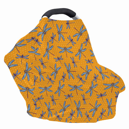 Polka Dot Dragonfly Pattern Print Baby Seat Cover