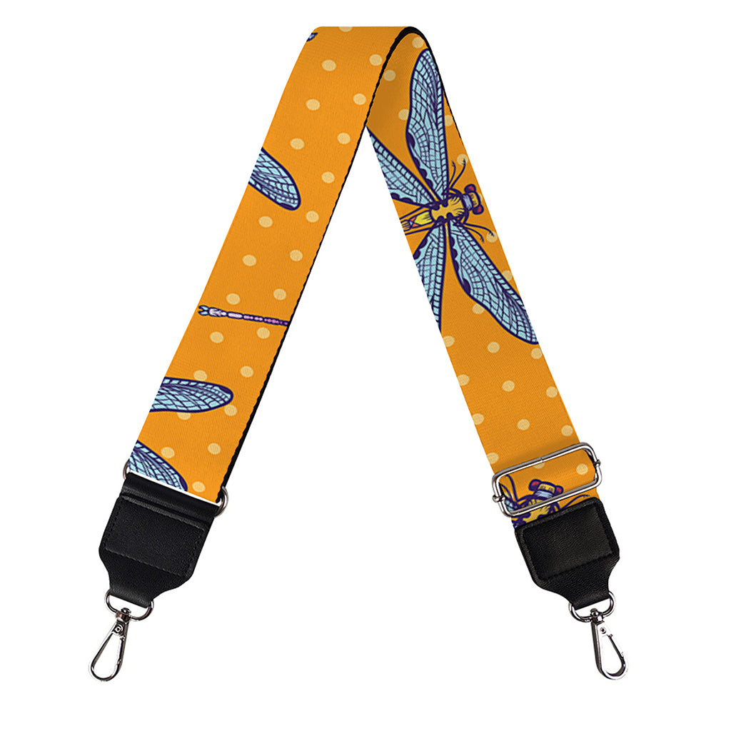 Polka Dot Dragonfly Pattern Print Bag Strap
