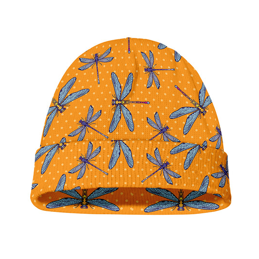 Polka Dot Dragonfly Pattern Print Beanie