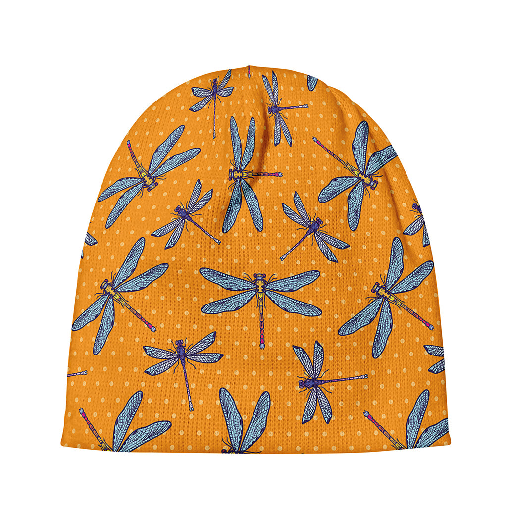 Polka Dot Dragonfly Pattern Print Beanie