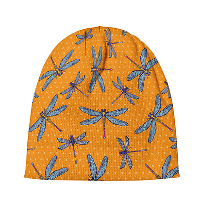 Polka Dot Dragonfly Pattern Print Beanie