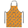 Polka Dot Dragonfly Pattern Print Bib Apron With Pocket