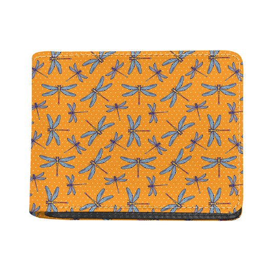 Polka Dot Dragonfly Pattern Print Bifold Wallet
