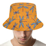 Polka Dot Dragonfly Pattern Print Bucket Hat
