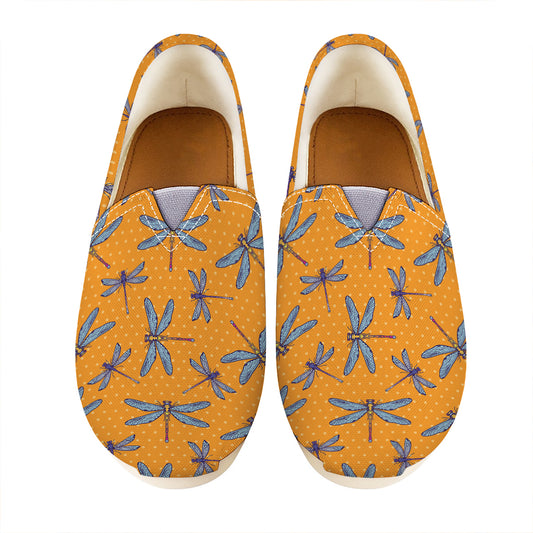 Polka Dot Dragonfly Pattern Print Casual Shoes