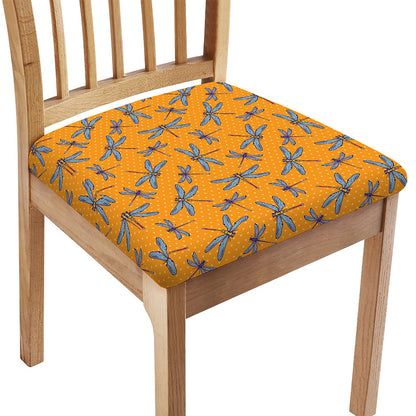 Polka Dot Dragonfly Pattern Print Chair Cushion Cover