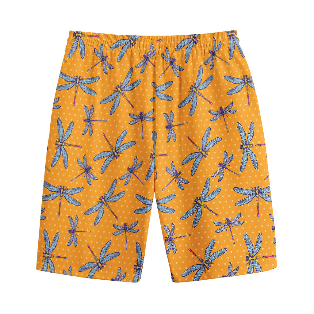 Polka Dot Dragonfly Pattern Print Cotton Shorts