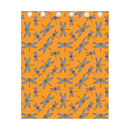 Polka Dot Dragonfly Pattern Print Curtain