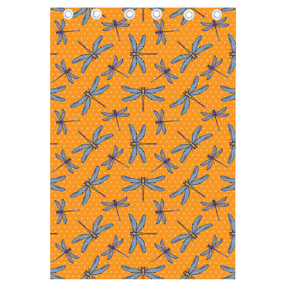 Polka Dot Dragonfly Pattern Print Curtain