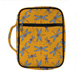 Polka Dot Dragonfly Pattern Print Front Pocket Bible Bag