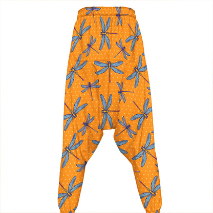 Polka Dot Dragonfly Pattern Print Hammer Pants