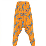 Polka Dot Dragonfly Pattern Print Hammer Pants