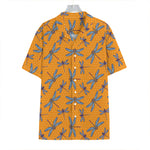 Polka Dot Dragonfly Pattern Print Hawaiian Shirt