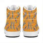 Polka Dot Dragonfly Pattern Print High Top Leather Sneakers