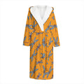 Polka Dot Dragonfly Pattern Print Hooded Bathrobe