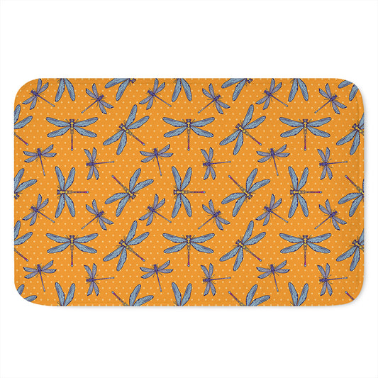Polka Dot Dragonfly Pattern Print Indoor Door Mat