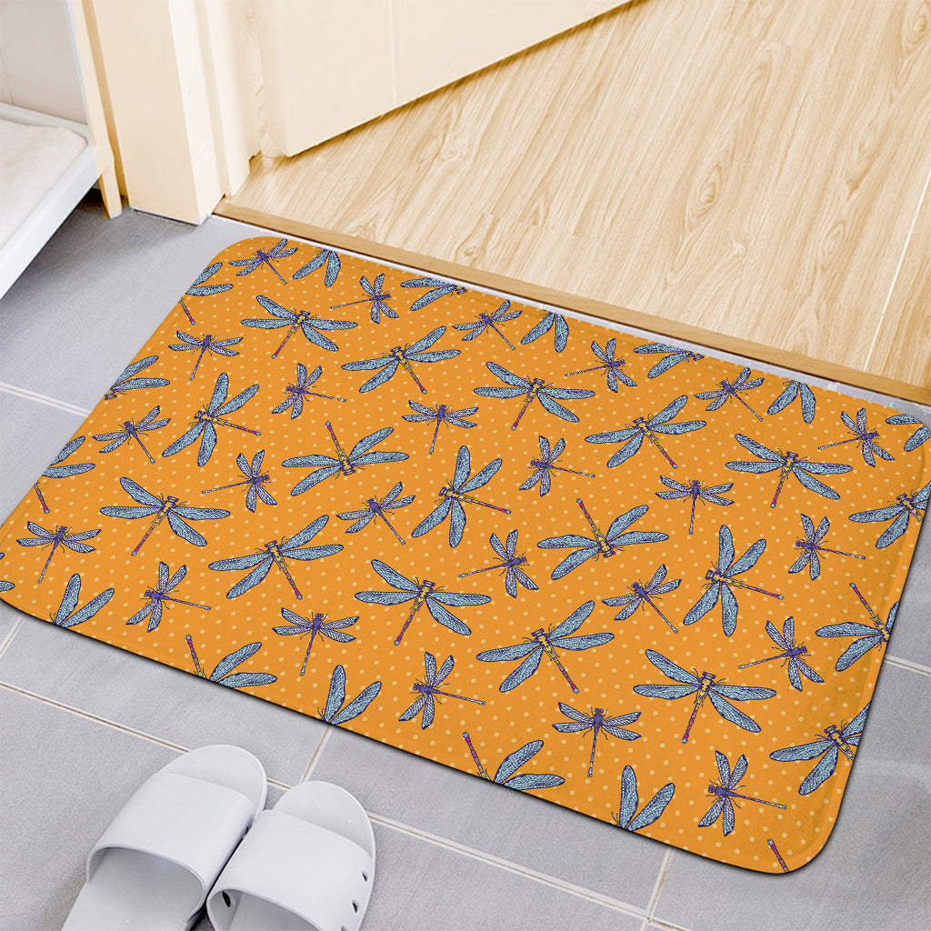 Polka Dot Dragonfly Pattern Print Indoor Door Mat