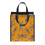 Polka Dot Dragonfly Pattern Print Insulated Lunch Tote