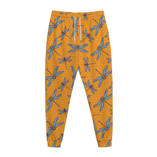 Polka Dot Dragonfly Pattern Print Jogger Pants