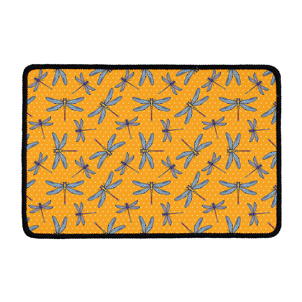 Polka Dot Dragonfly Pattern Print Kitchen Mat