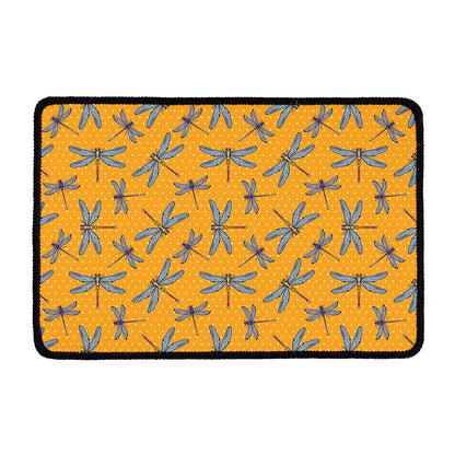 Polka Dot Dragonfly Pattern Print Kitchen Mat