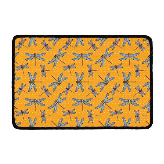 Polka Dot Dragonfly Pattern Print Kitchen Mat