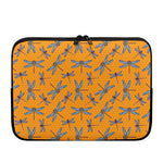 Polka Dot Dragonfly Pattern Print Laptop Sleeve