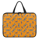 Polka Dot Dragonfly Pattern Print Laptop Sleeve With Handle