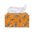 Polka Dot Dragonfly Pattern Print Leather Tissue Box Cover