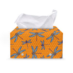 Polka Dot Dragonfly Pattern Print Leather Tissue Box Cover