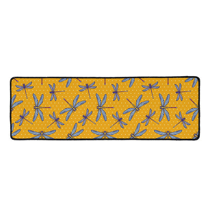Polka Dot Dragonfly Pattern Print Long Kitchen Mat