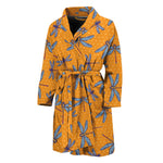 Polka Dot Dragonfly Pattern Print Men's Bathrobe