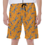 Polka Dot Dragonfly Pattern Print Men's Beach Shorts