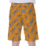 Polka Dot Dragonfly Pattern Print Men's Beach Shorts