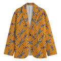 Polka Dot Dragonfly Pattern Print Men's Blazer