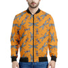 Polka Dot Dragonfly Pattern Print Men's Bomber Jacket