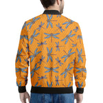 Polka Dot Dragonfly Pattern Print Men's Bomber Jacket